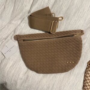 Pretty Simple (3 Sisters Collection) Westlyn Woven cross body bag in Taupe Suede